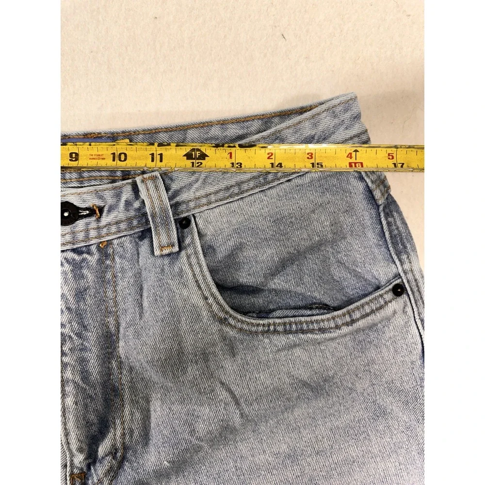Empyre Men's Straight Jeans Blue Light Wash Denim Cotton 5-Pocket Logo Mid Rise